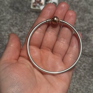 Elegant Silver and Rose Gold-Toned Bracelet